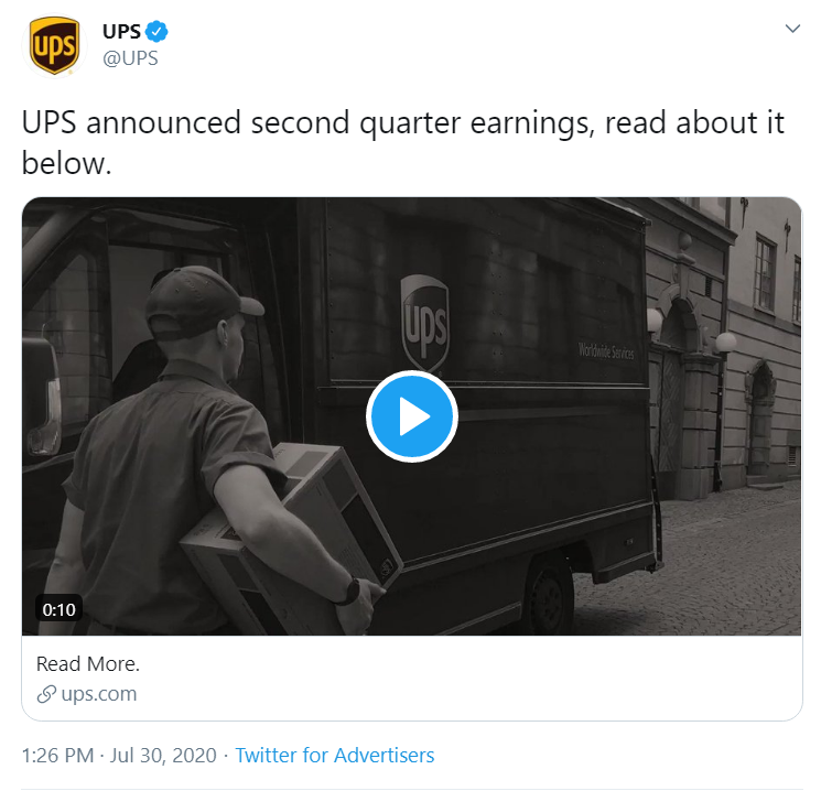 UPS (UPS) Stock +10 at the Premarket After Q2 Earnings Were Published