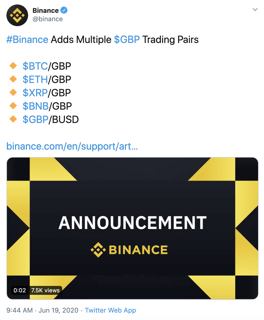 binance gbp